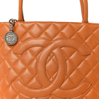 Chanel Caviar Quilted Medallion Tote Orange 8 of 10