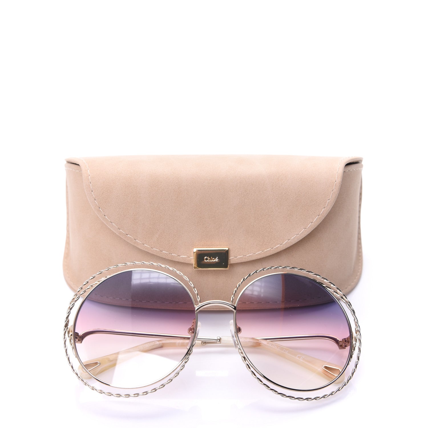 Chloe Oversized Round Carlina Oversized Round Sunglasses CE114ST Rainbow 7 of 7