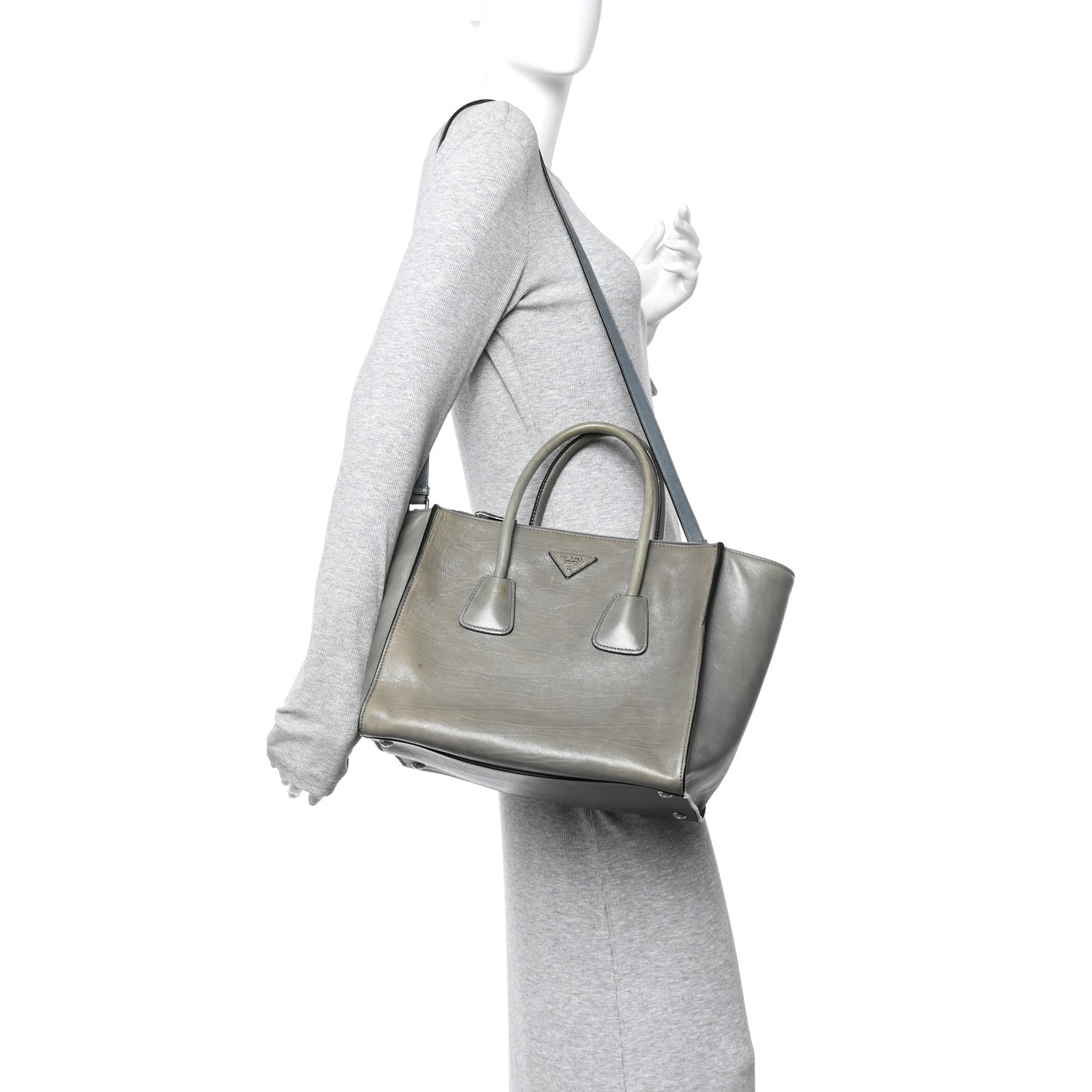 Prada Glace Calf Twin Pocket Tote Marine 1855206 – FASHIONPHILE