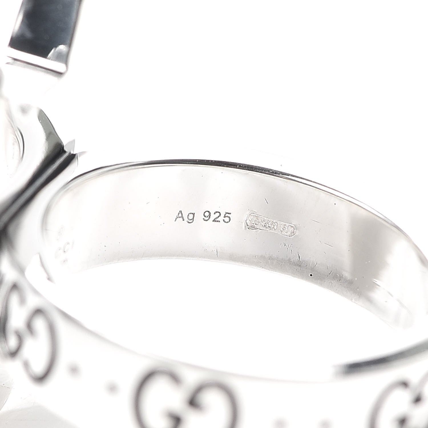 Gucci Sterling Silver Enamel Orso Ring 52 6 6 of 6