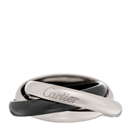 Cartier 18K White Gold Black Ceramic Trinity Ring 49 5 1 of 5