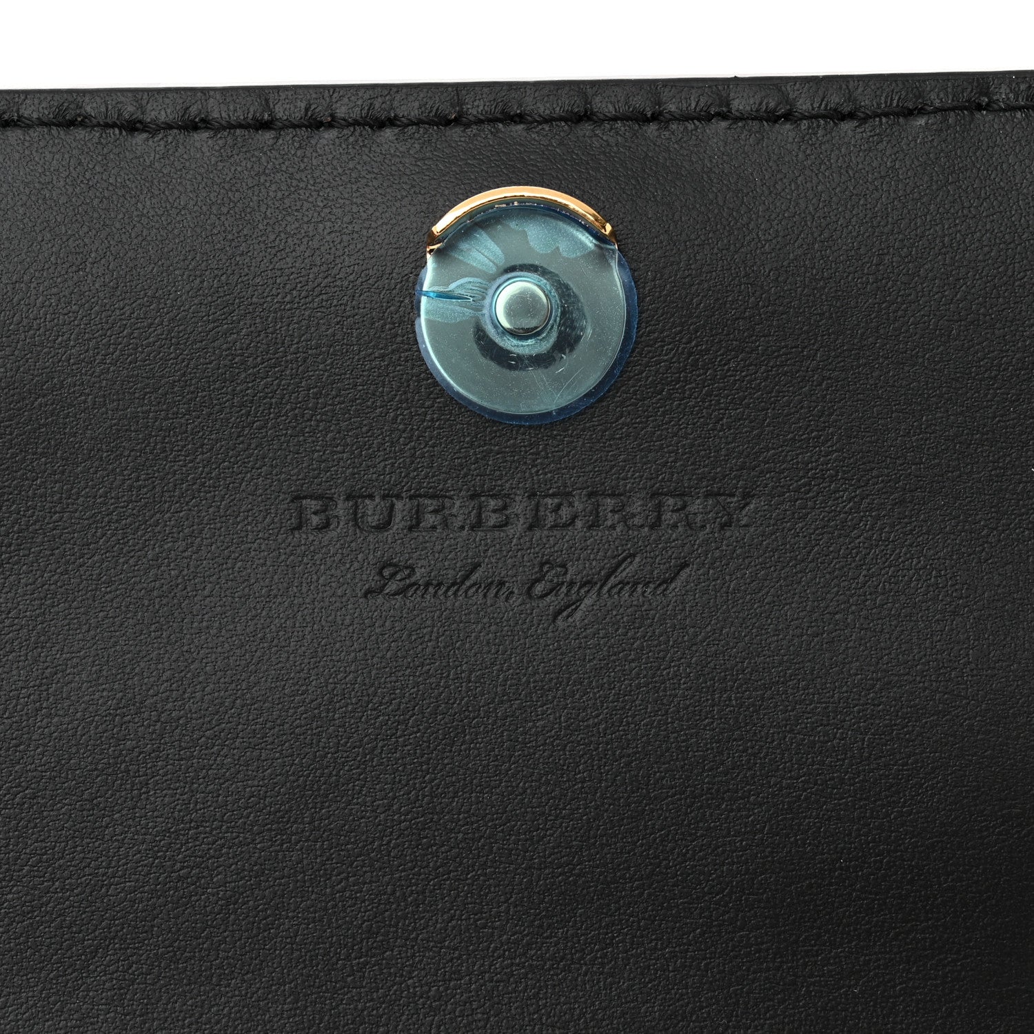 Burberry Derby Calfskin House Check Wallet On Chain Black 6 of 9