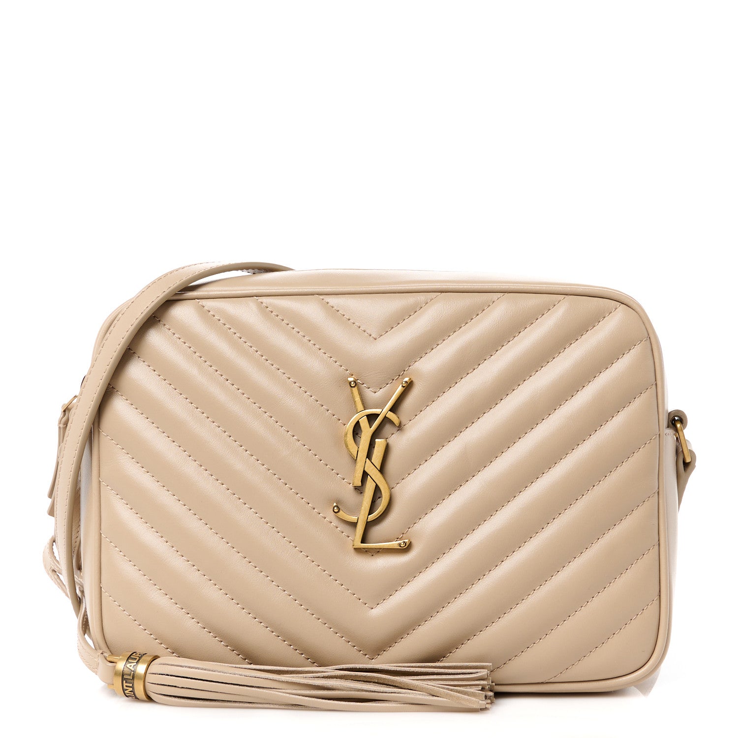 Saint Laurent Calfskin Matelasse Monogram Lou Camera Bag Dark Latte 1 of 11