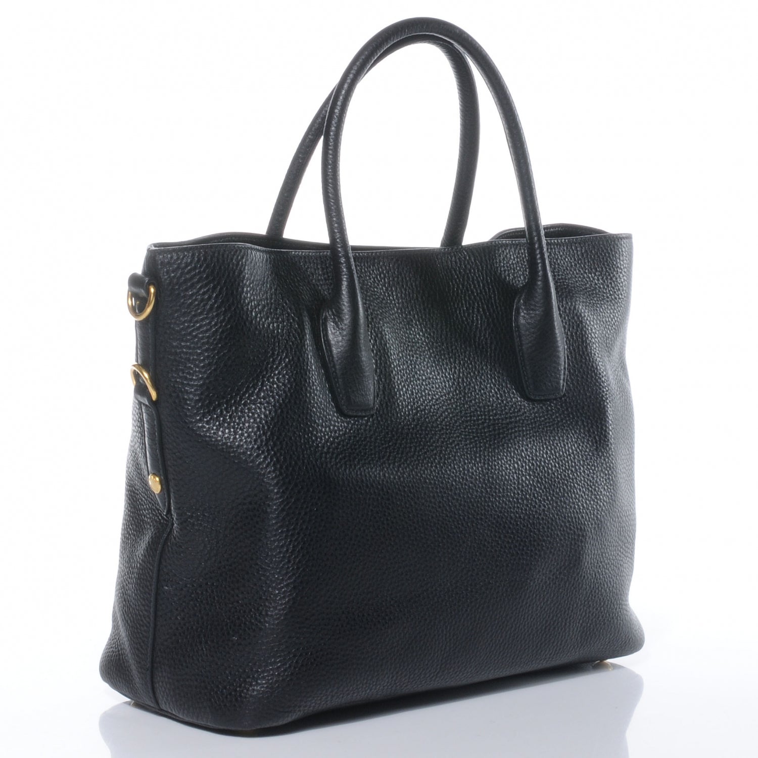 Prada Vitello Daino Tote Black 4 of 10