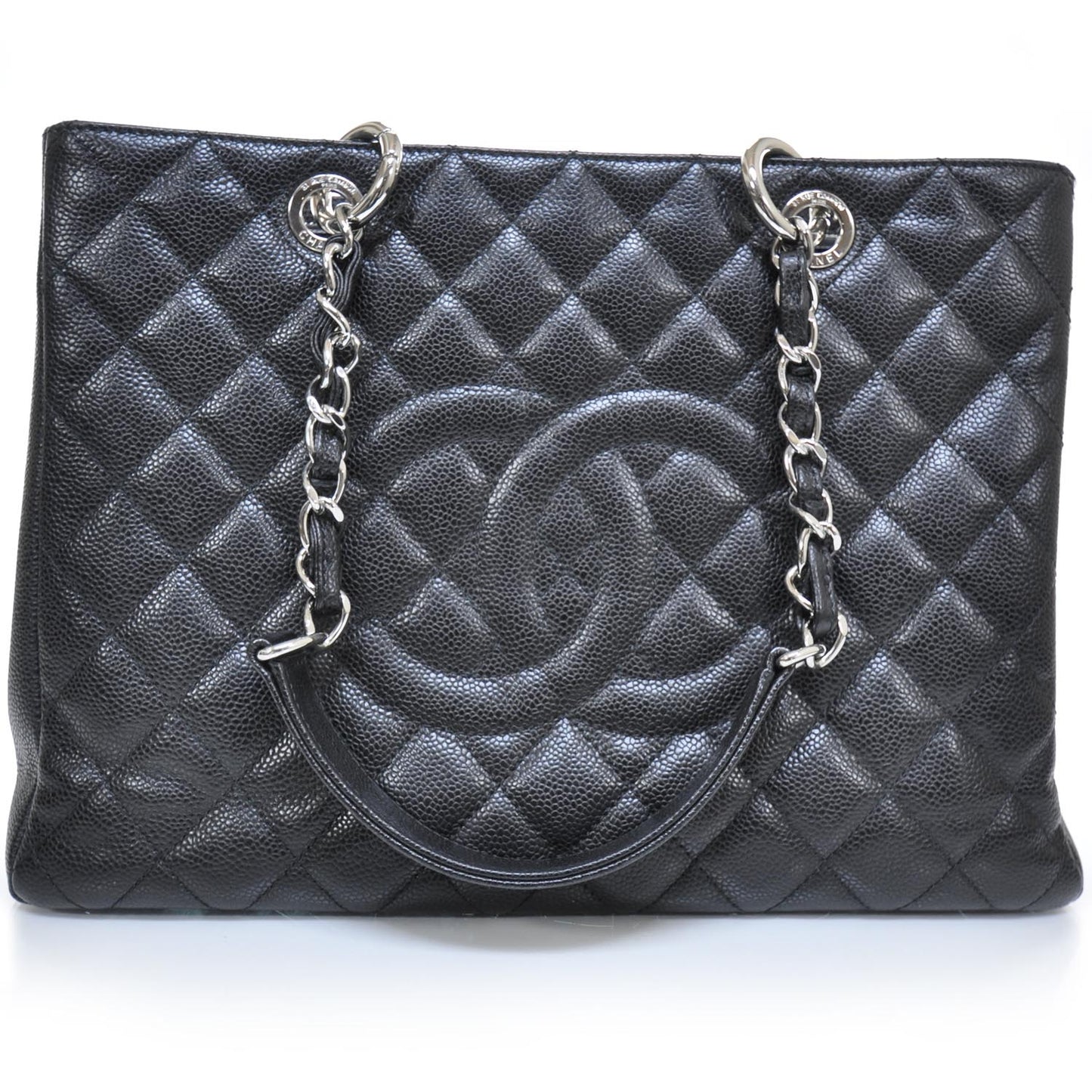 Caviar Quilted Grand Shopping Tote GST Black