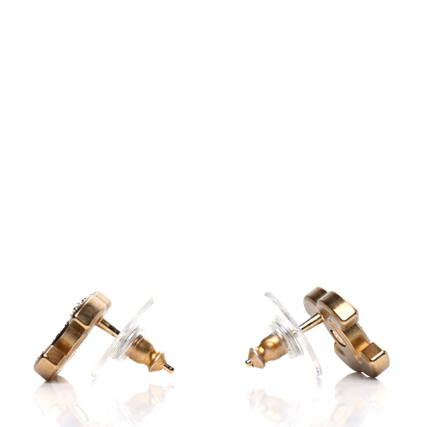 Crystal CC Earrings Gold