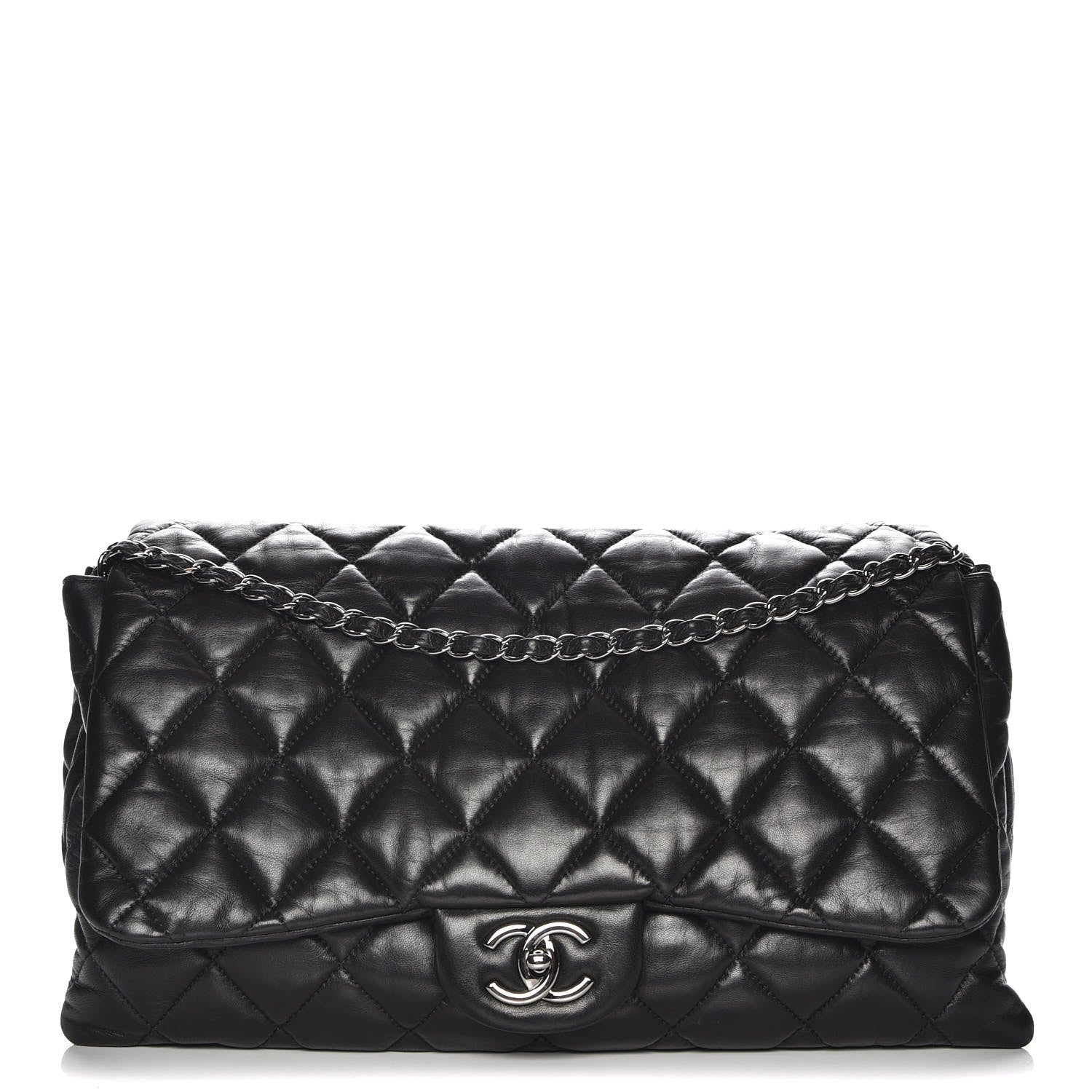 Chanel Lambskin Quilted Maxi 3 Flap Black 1 of 7