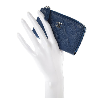 Chanel Caviar Quilted Key Holder Case Blue 2 of 8