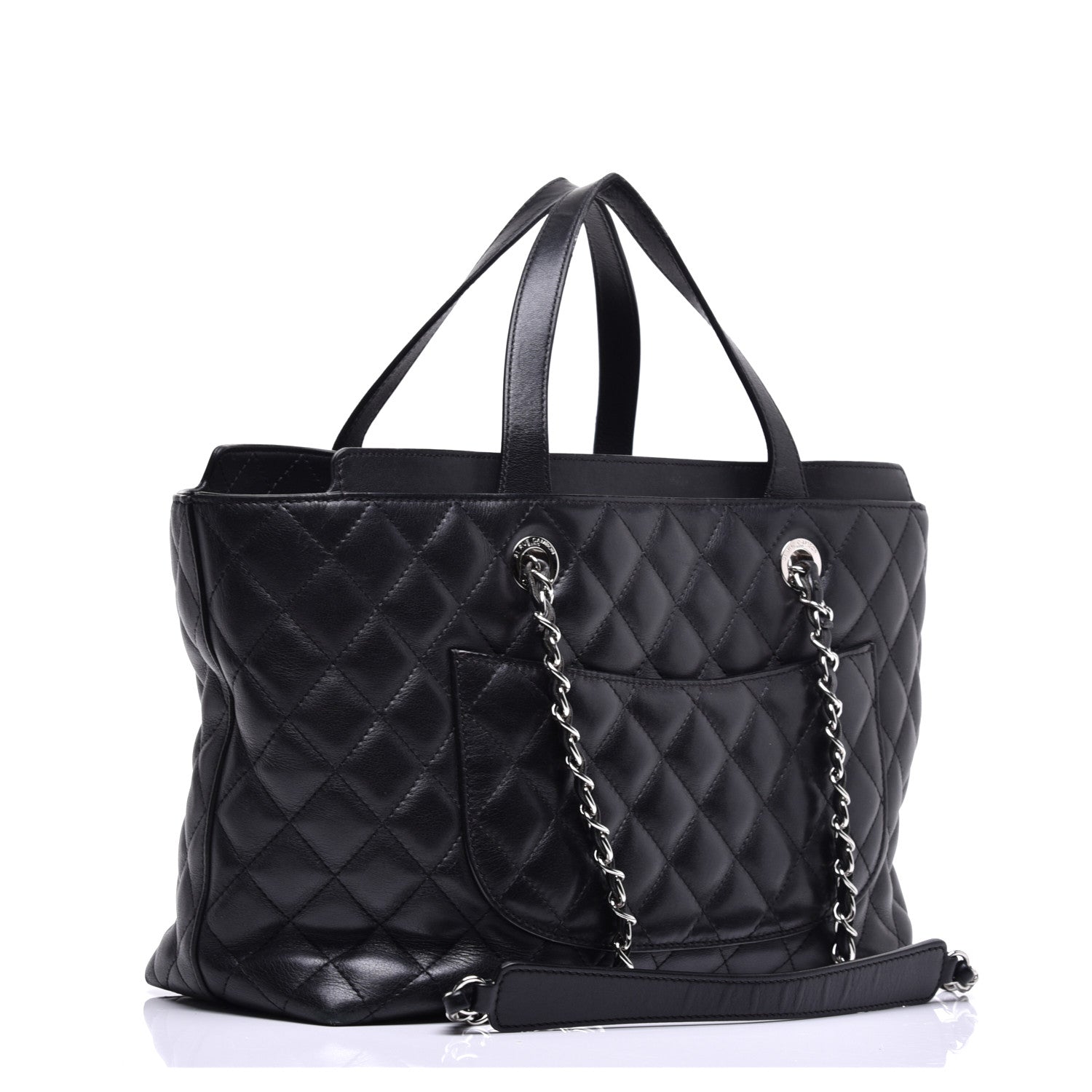 Chanel Calfskin Quilted Large Shopping Tote Black 4 of 10