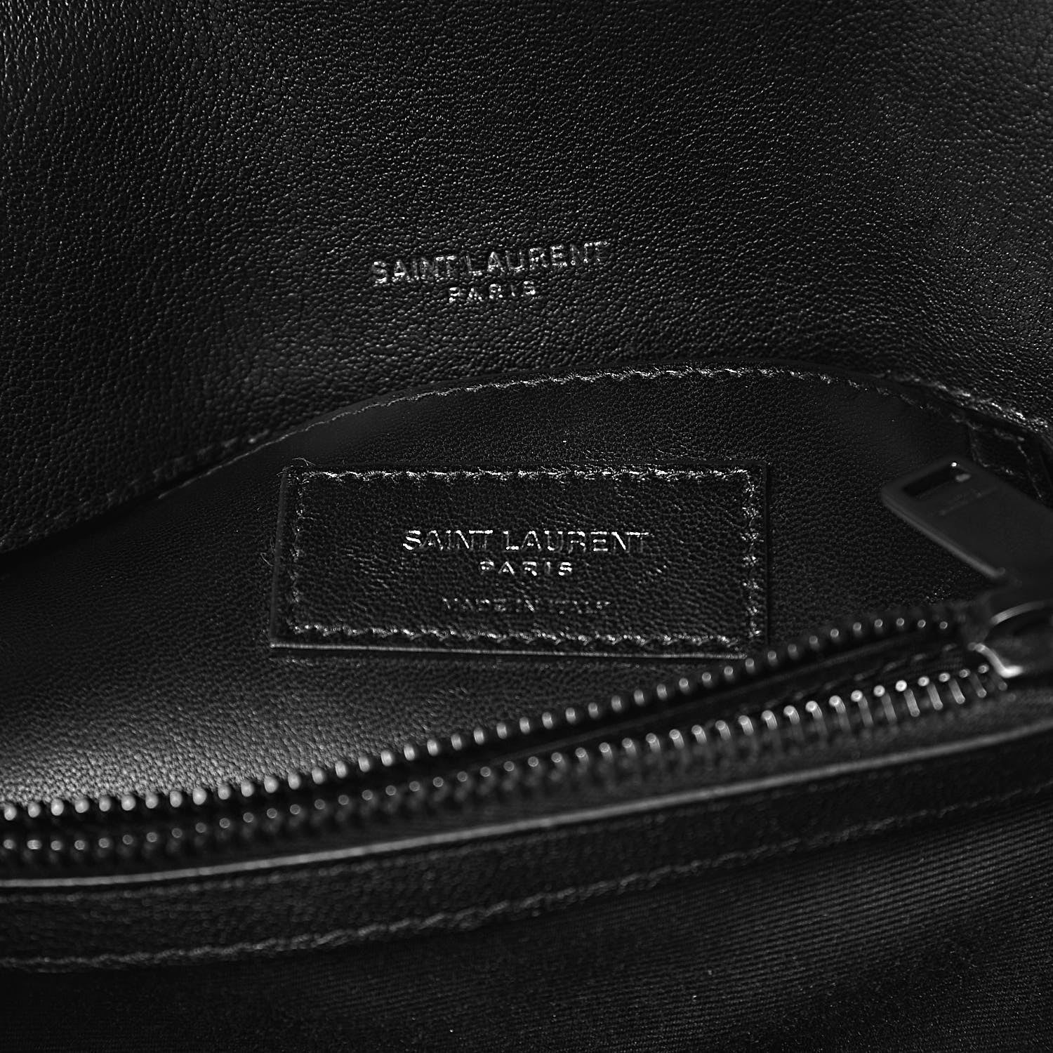 Saint Laurent Sheepskin Matelasse Chevron Monogram Medium College Bag Black 6 of 12
