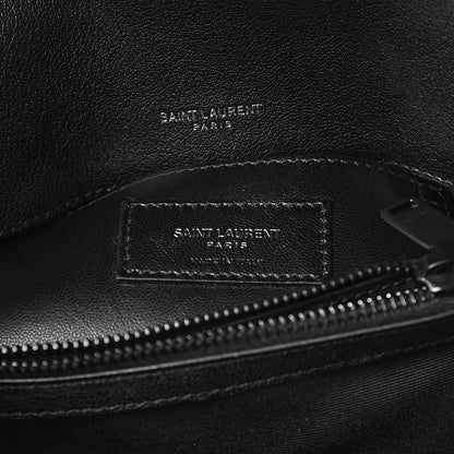 Saint Laurent Sheepskin Matelasse Chevron Monogram Medium College Bag Black 6 of 12