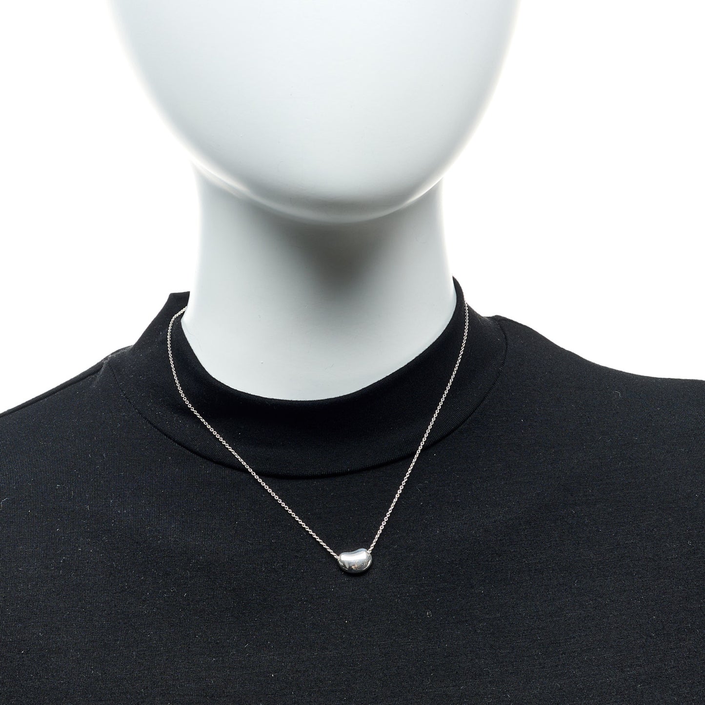 Sterling Silver 11mm Elsa Peretti Bean Pendant Necklace