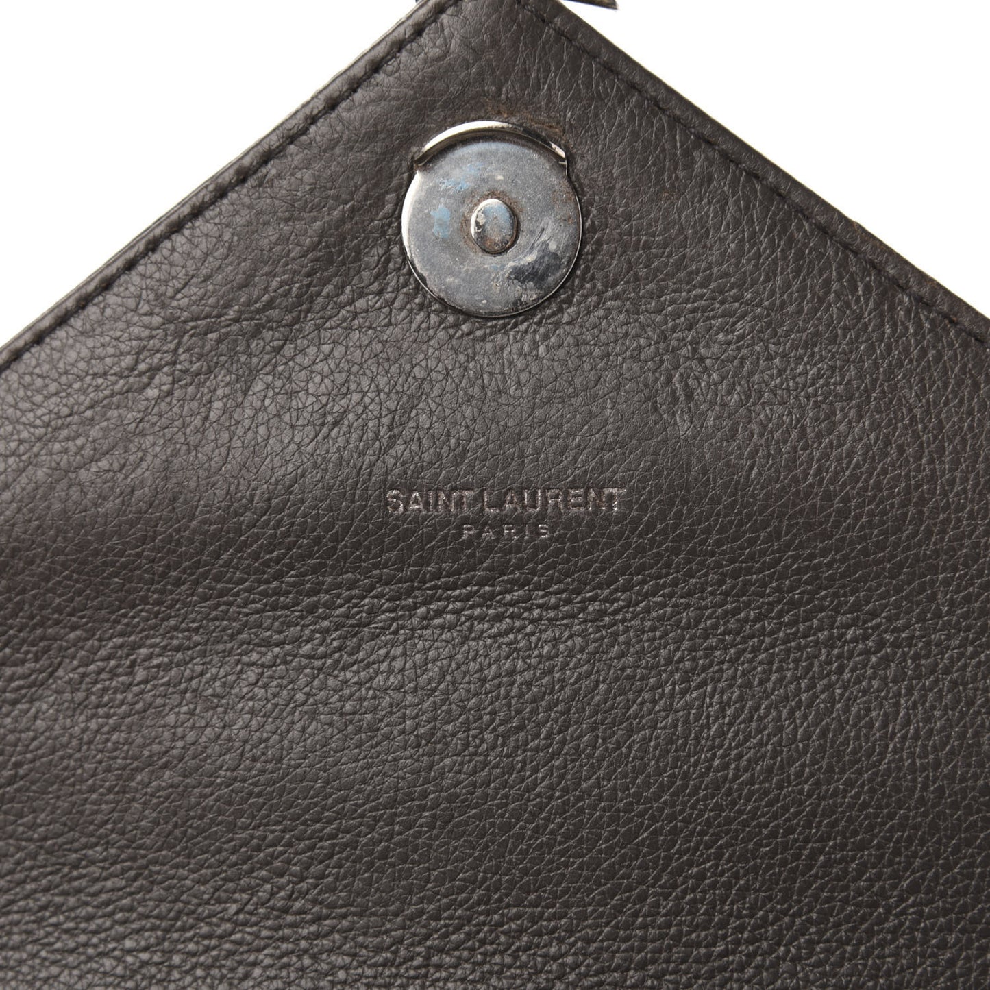 Sheepskin Matelasse Chevron Monogram Medium College Bag Asphalt