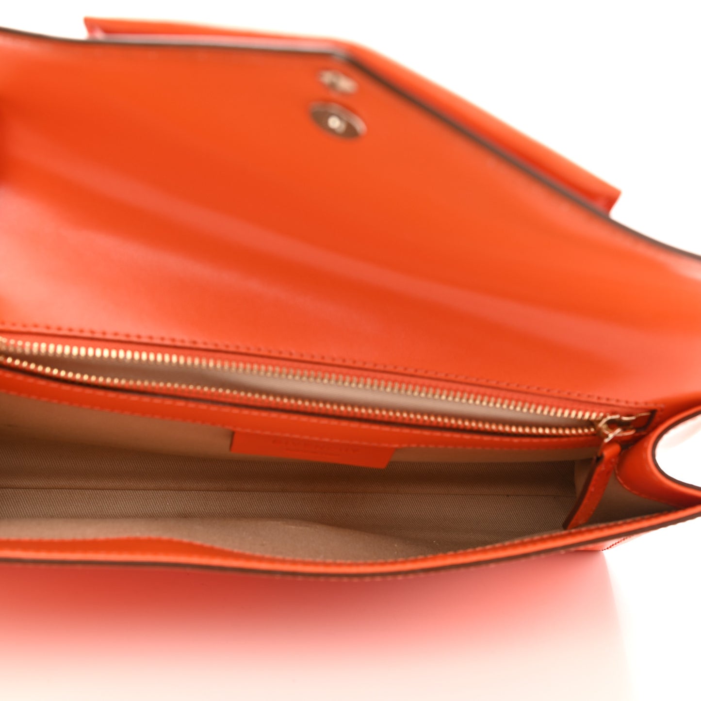 Calfskin Antigona Evening Clutch Orange