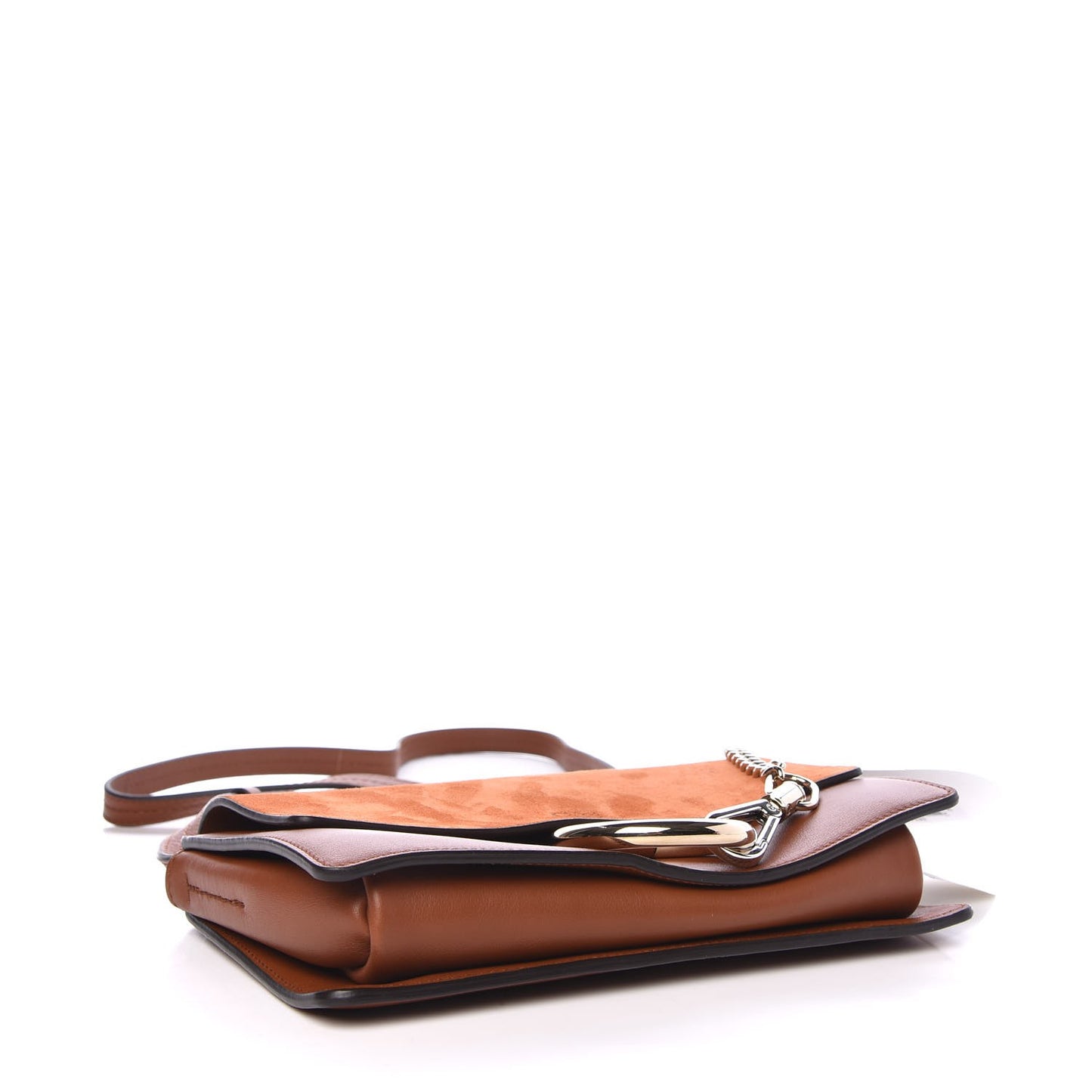 Suede Calfskin Small Faye Shoulder Bag Tobacco