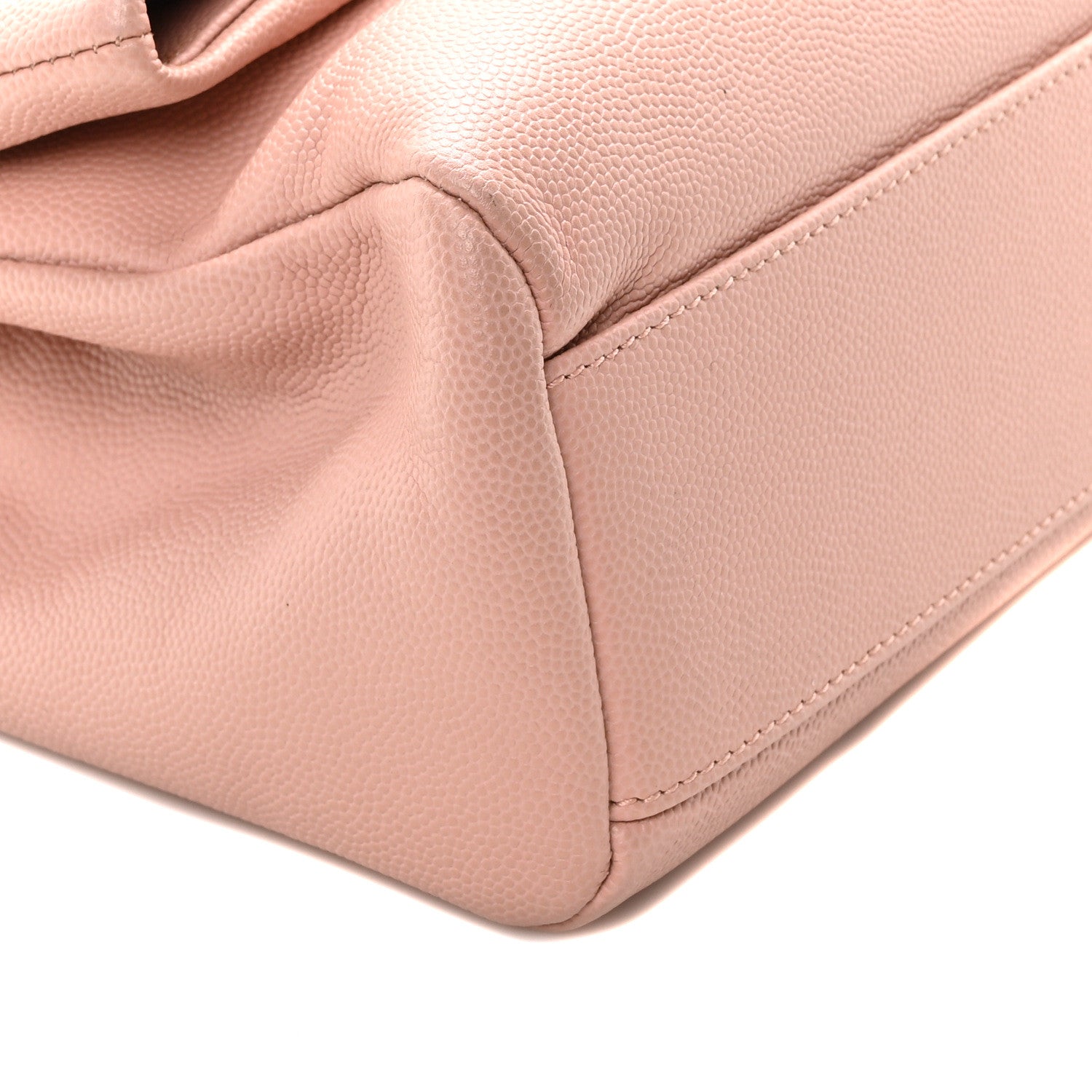Saint Laurent Grain De Poudre Small West Hollywood Monogram Fold-Over Bag Pale Blush 8 of 9