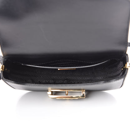 Prada Saffiano Lux Embleme Flap Shoulder Bag Black 5 of 9