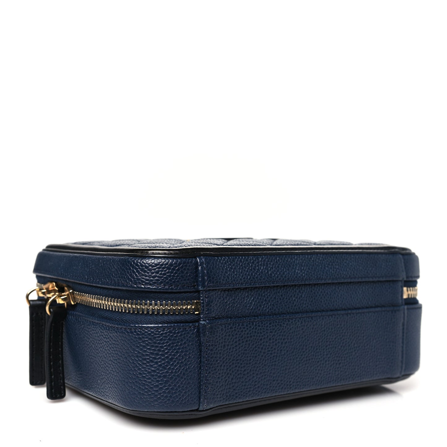 Caviar Quilted Medium CC Filigree Vanity Case Navy Black