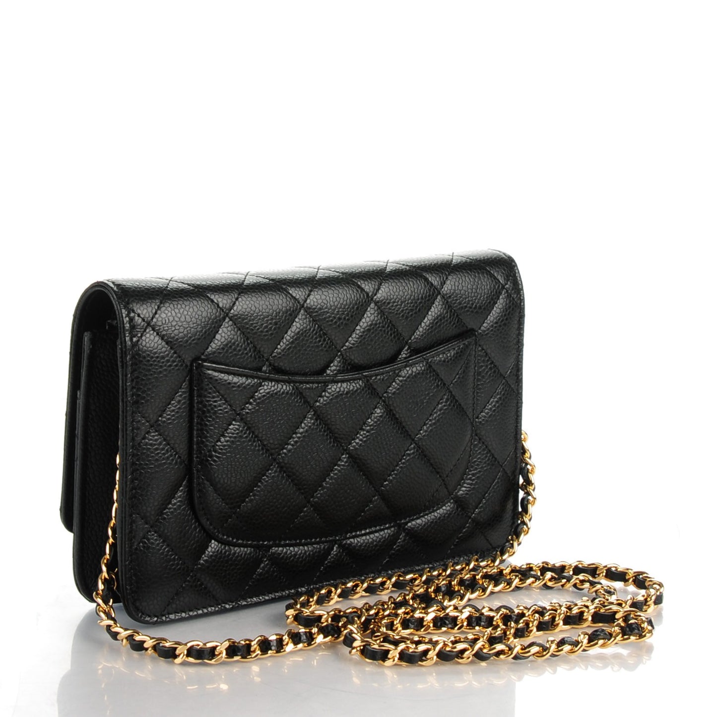 Caviar Quilted Wallet On Chain WOC Black