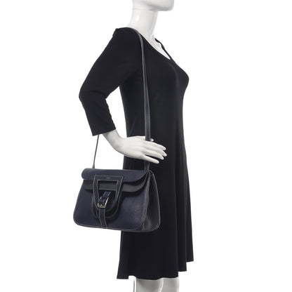 Hermes Taurillon Clemence Halzan 31 GM Bleu Nuit 2 of 11