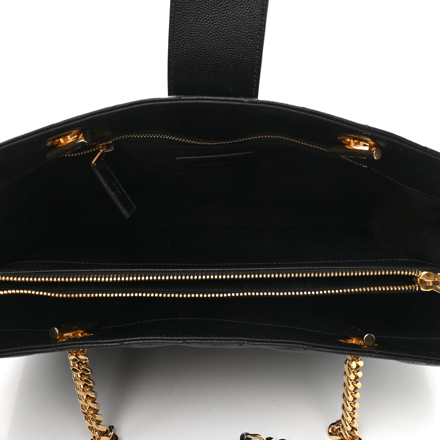 Grain De Poudre Matelasse Chevron Monogram Shopping Bag Black