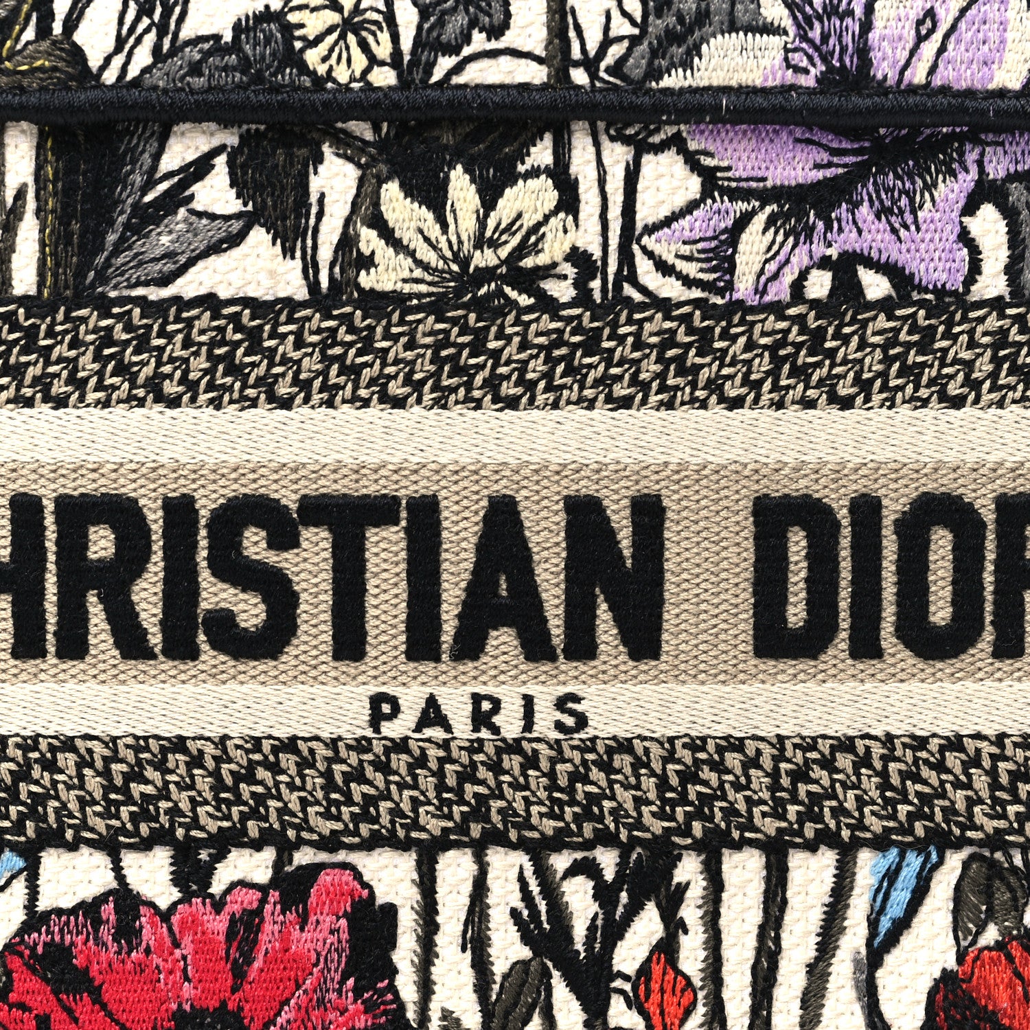 Christian Dior Canvas Embroidered Mille Fleurs Mini Book Tote Multicolor 8 of 11