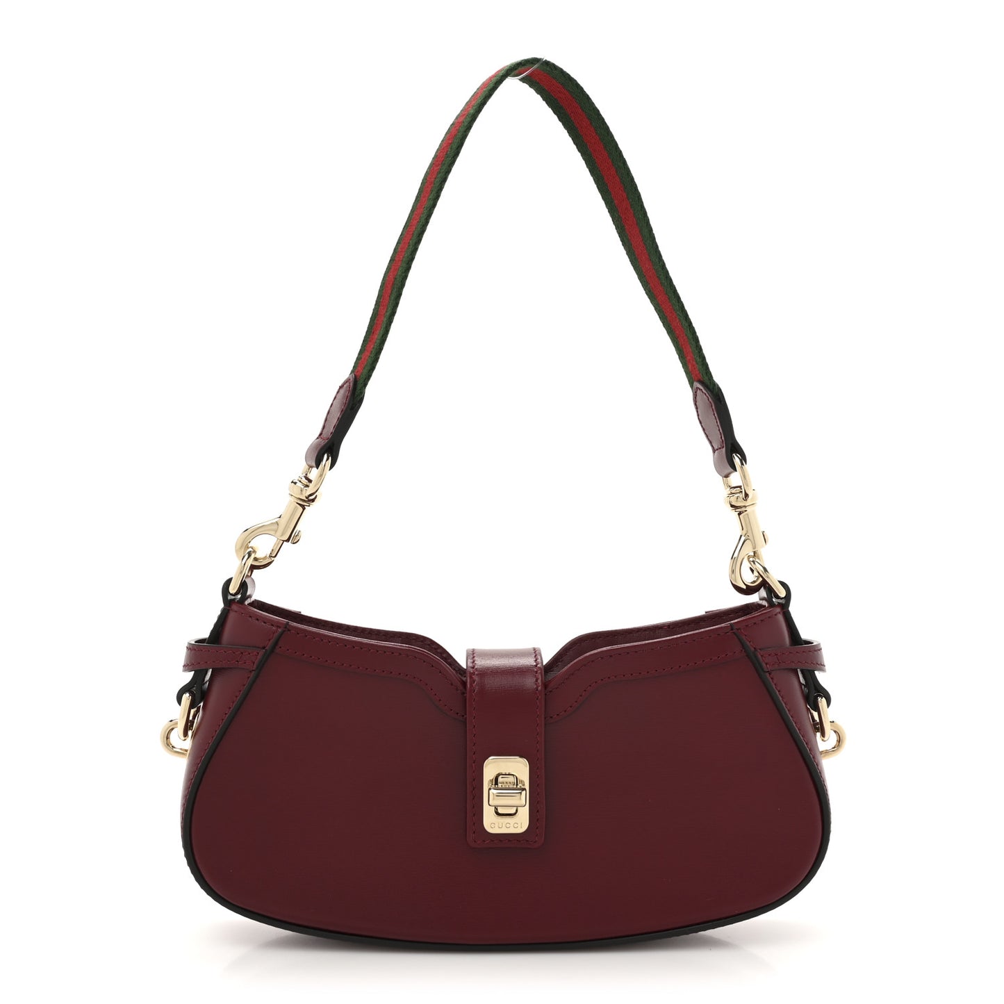 Calfskin Mini Moon Side Shoulder Bag Rosso Ancora