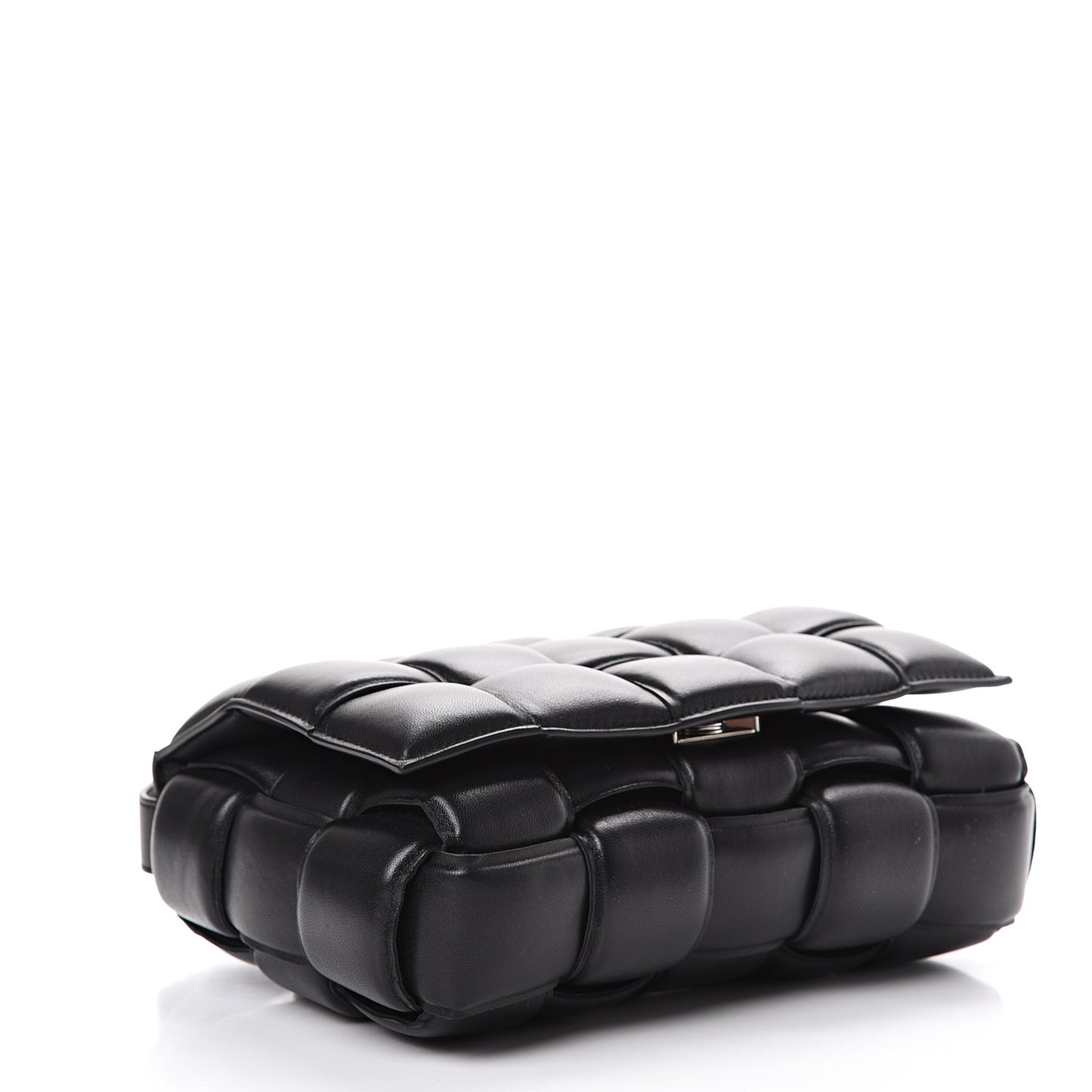 Nappa Maxi Intreccio Padded Cassette Crossbody Bag Black