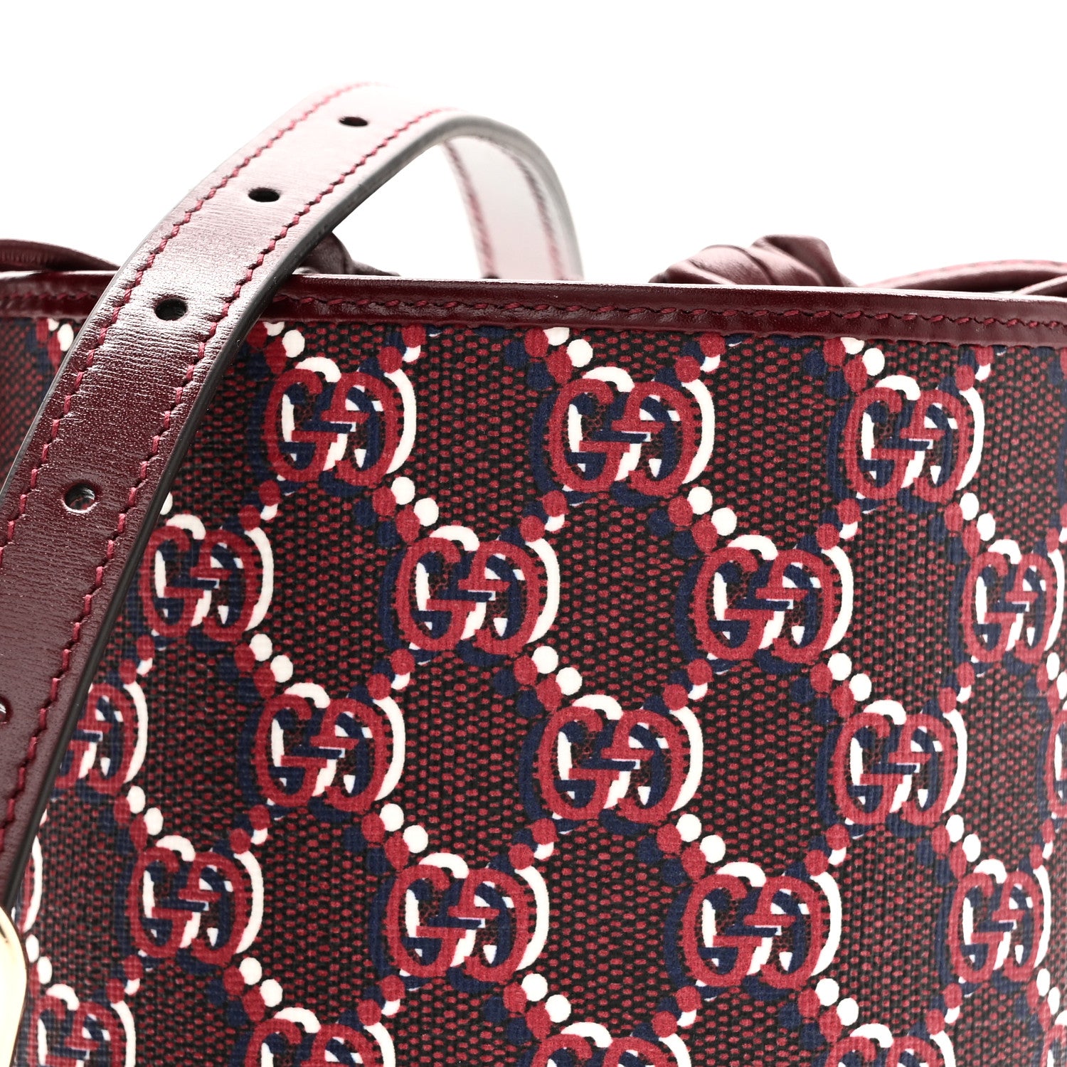 Gucci GG Shadow Monogram Mini Bucket Bag Rosso Ancora Red 7 of 9