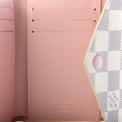 Louis Vuitton Damier Azur Victorine Wallet Rose Ballerine 7 of 8