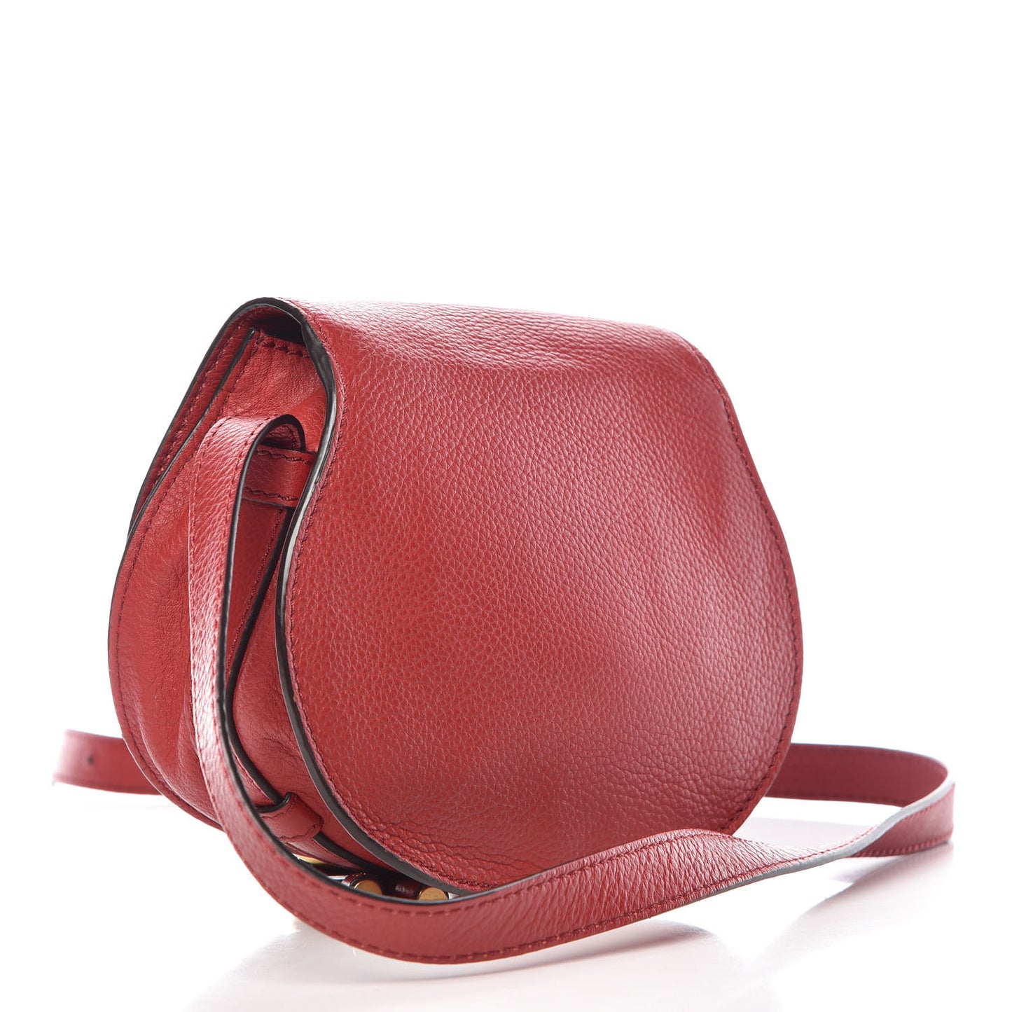Calfskin Mini Marcie Round Crossbody Bag Dahlia Red
