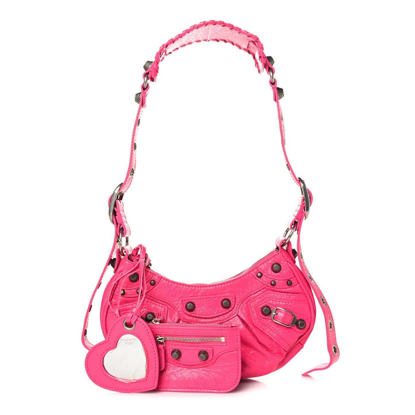 Agneau Arena Le Cagole Shoulder Bag XS Hot Pink