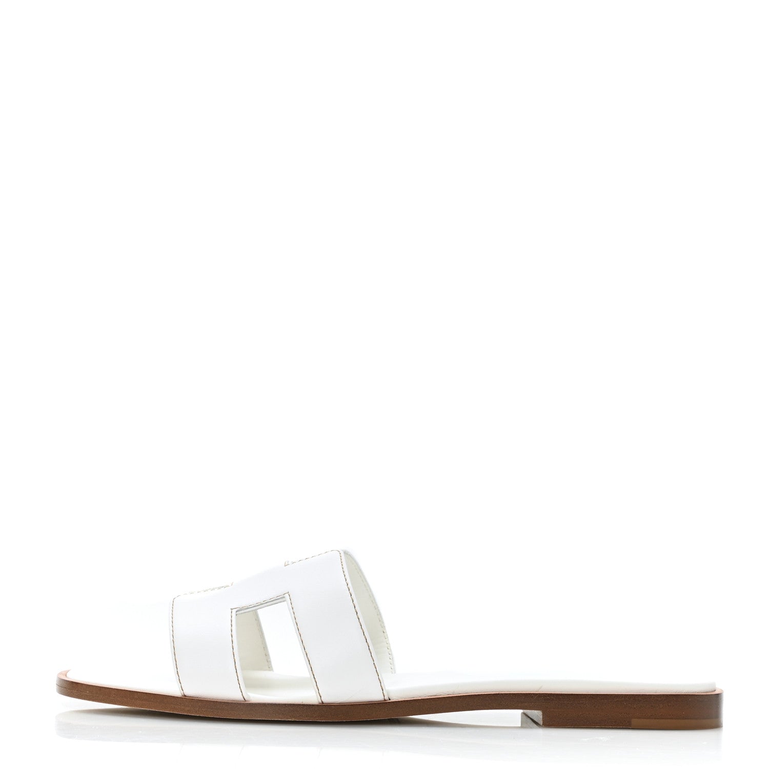 Hermes Box Calfskin Oran Sandals 37 White 1 of 9