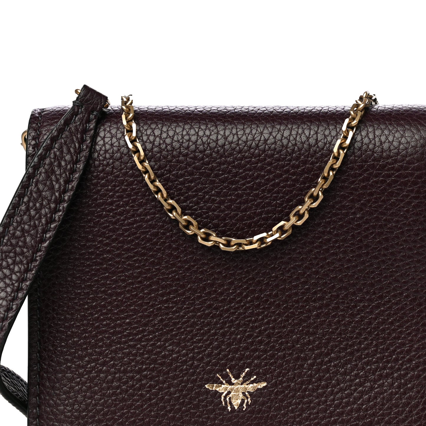 Grained Calfskin D-Bee Crossbody Burgundy