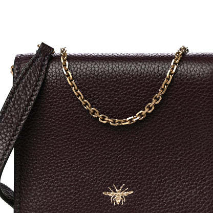 Christian Dior Grained Calfskin D-Bee Crossbody Burgundy 7 of 16