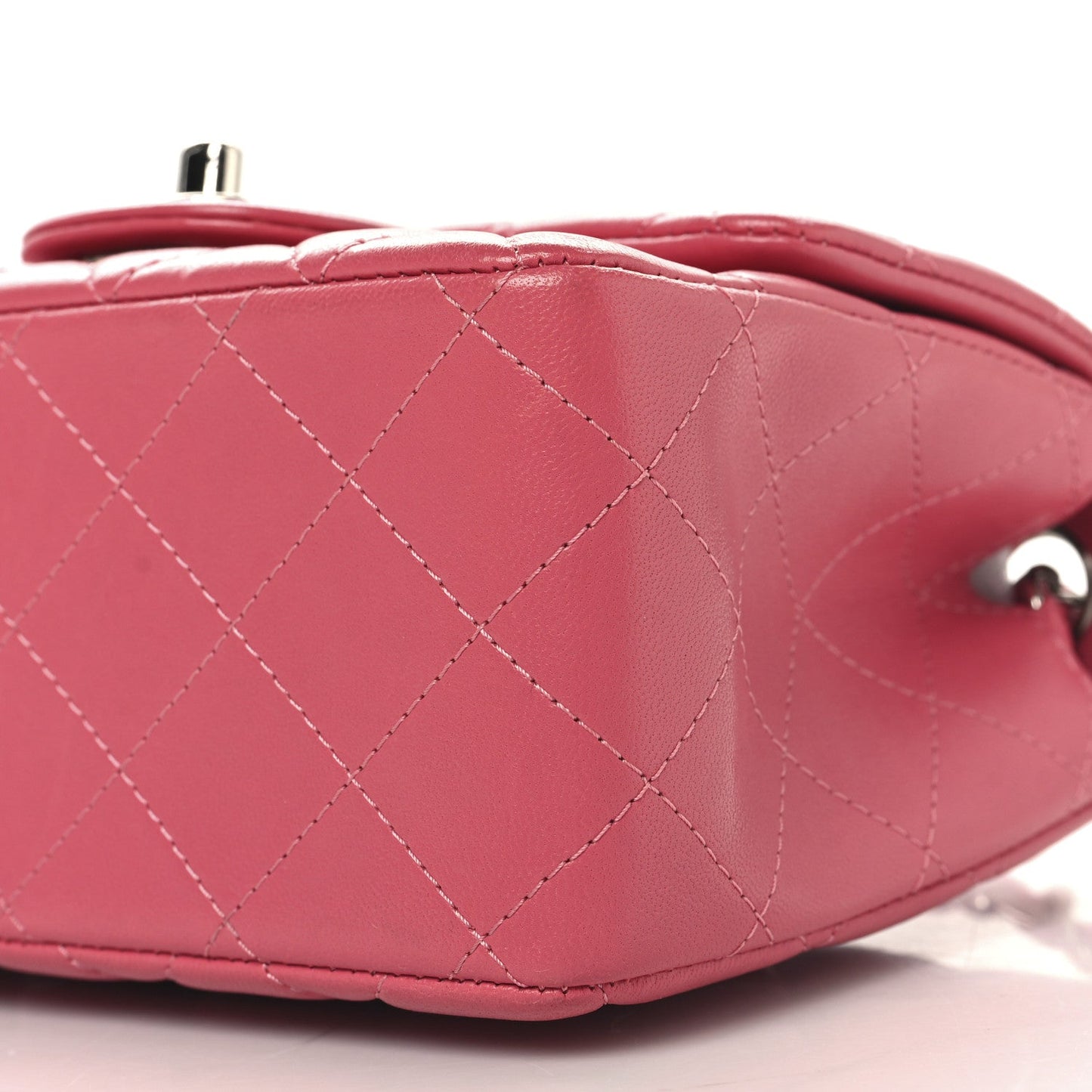 Lambskin Quilted Mini Square Flap Dark Pink
