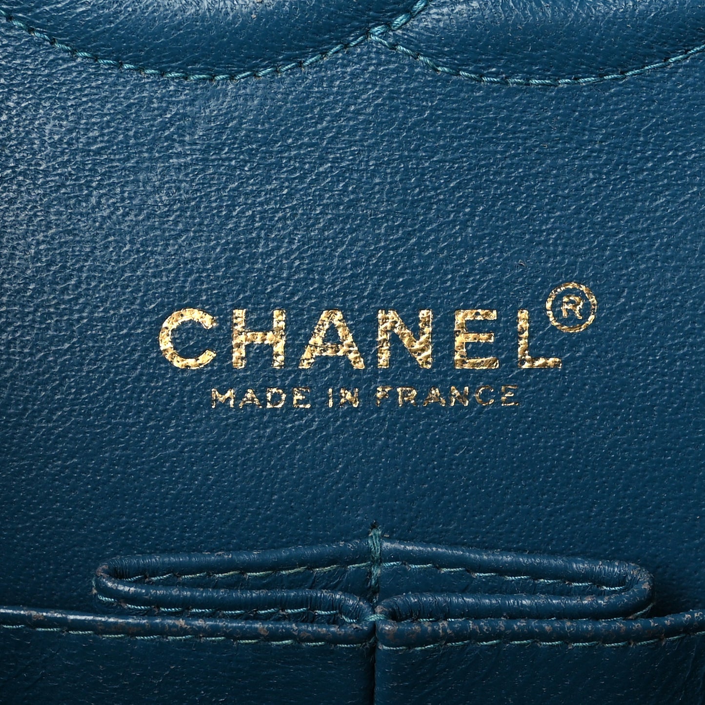 Lambskin Quilted Medium Double Flap Dark Blue