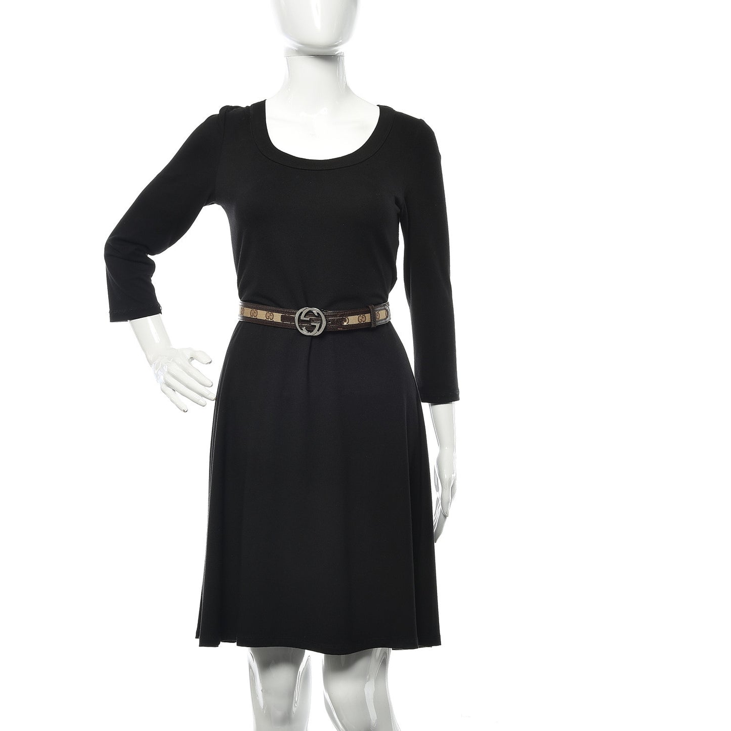 GG Plus Monogram Interlocking G Belt 80 32 Dark Brown