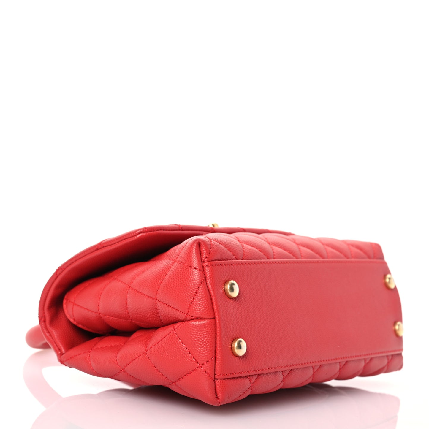 Caviar Quilted Mini Coco Handle Flap Red