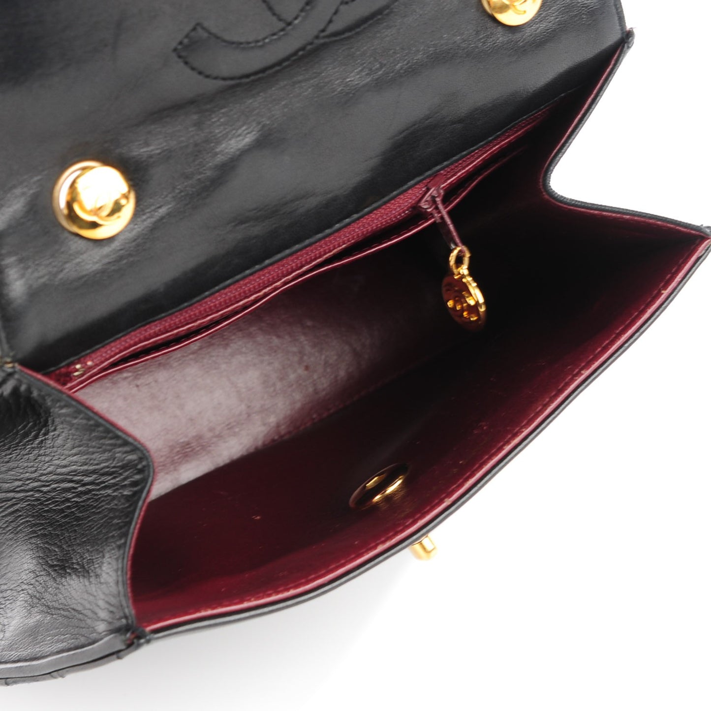 Lambskin Small Single Flap Black