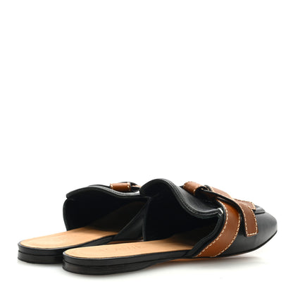 Loewe Calfskin Gate Mules 38 Black Tan 4 of 7