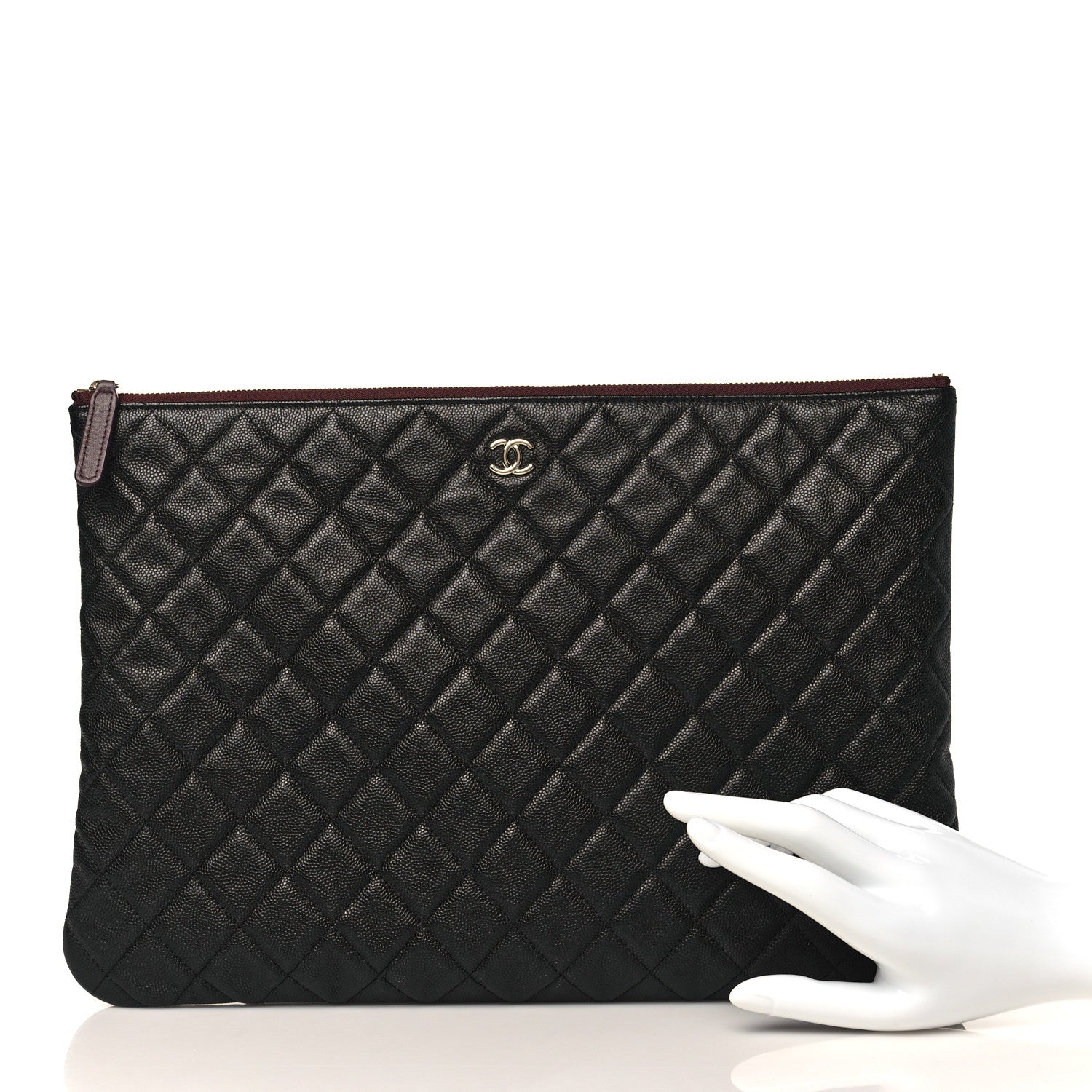 Chanel Caviar Quilted Large Cosmetic Case Black 2 of 8