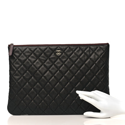 Chanel Caviar Quilted Large Cosmetic Case Black 2 of 8