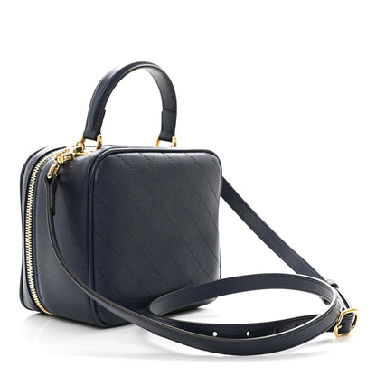 Gucci Sakai Be Green Calfskin Diagonal Stitched Blondie Top Handle Bag Blue Agata 2 of 11