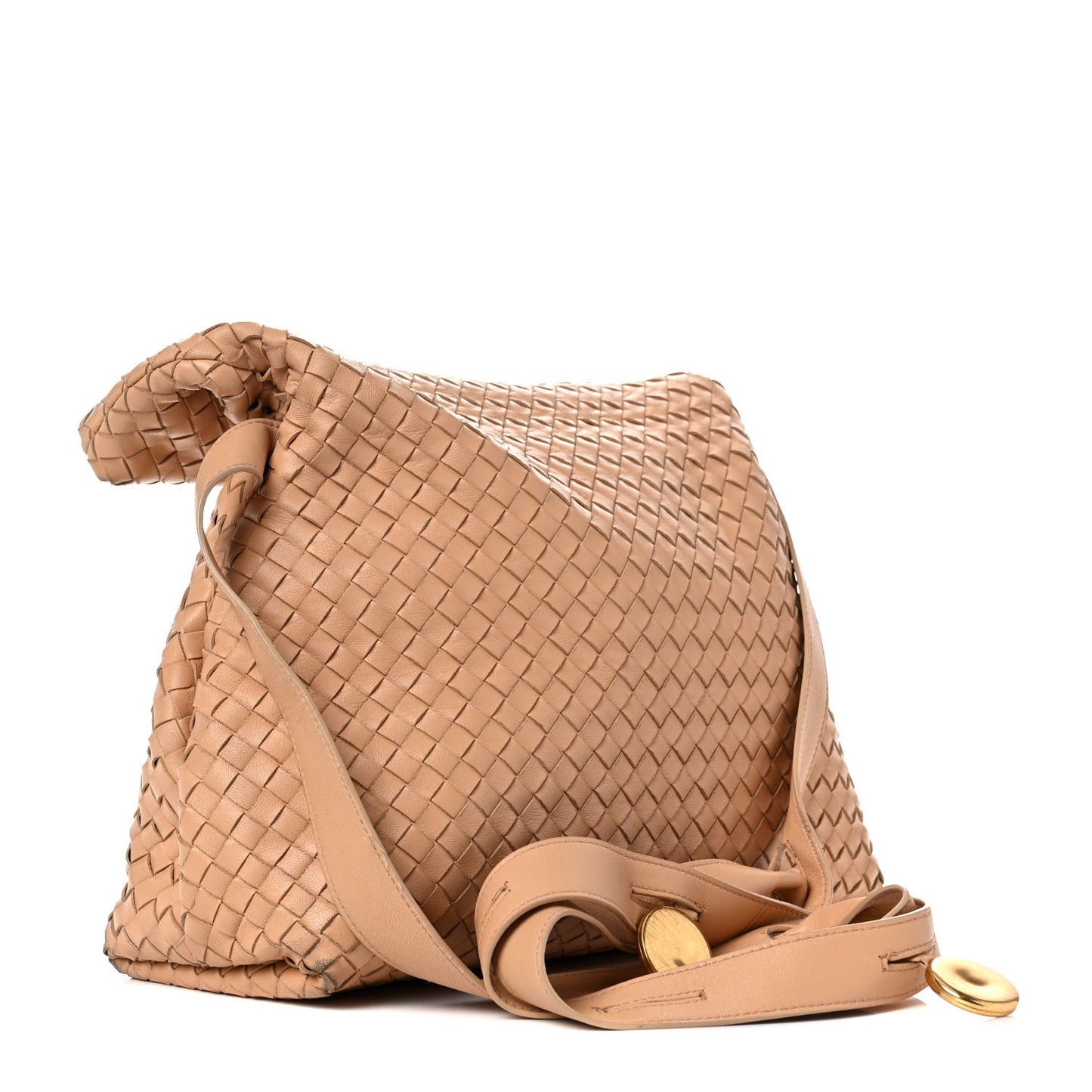Nappa Intrecciato The Fold Crossbody Almond