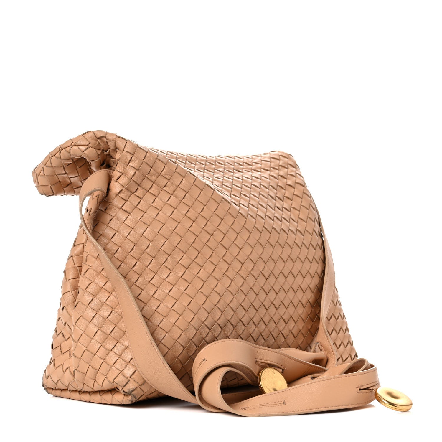 Bottega Veneta Nappa Intrecciato The Fold Crossbody Almond 3 of 24