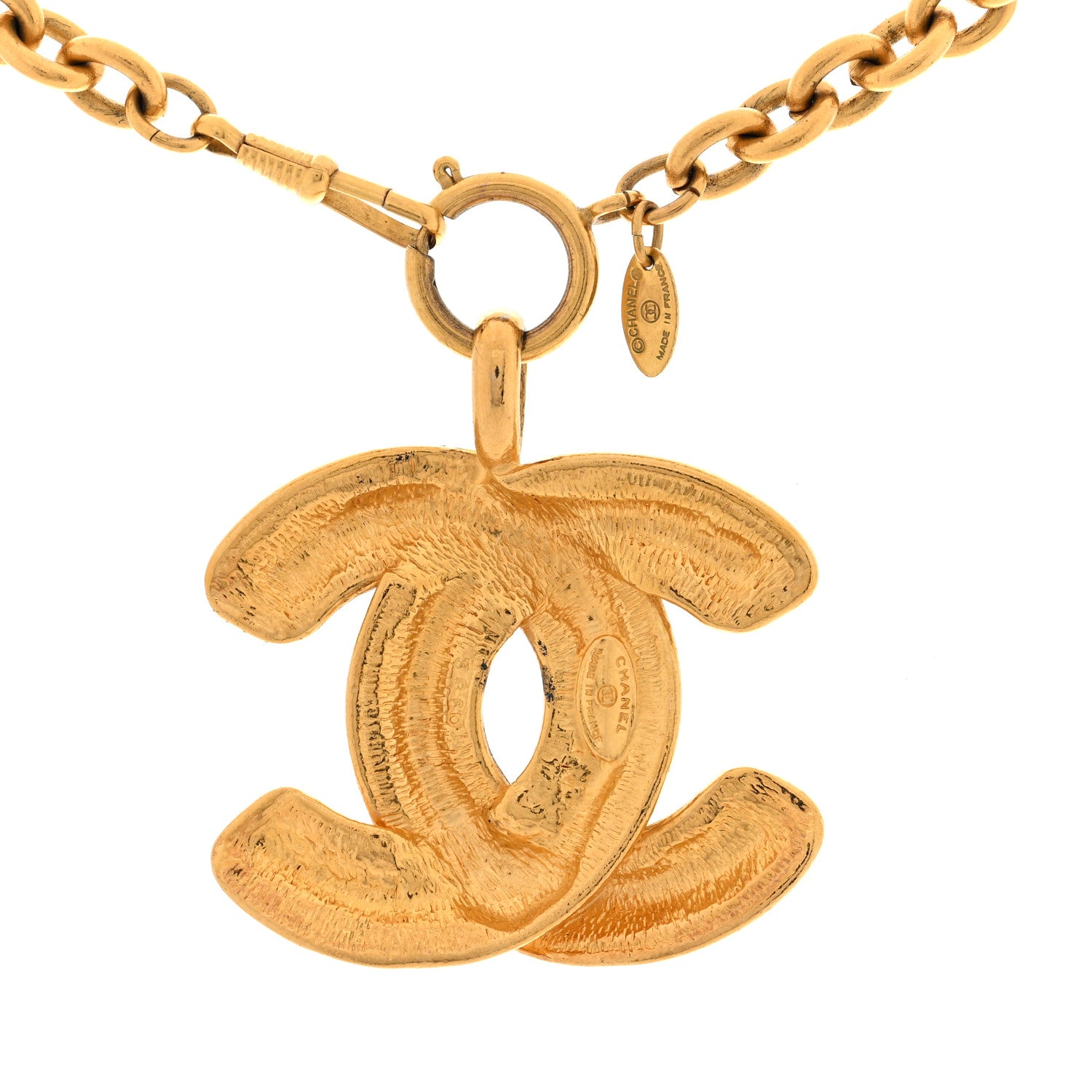 Chanel Metal Quilted CC Necklace Gold 4 of 5