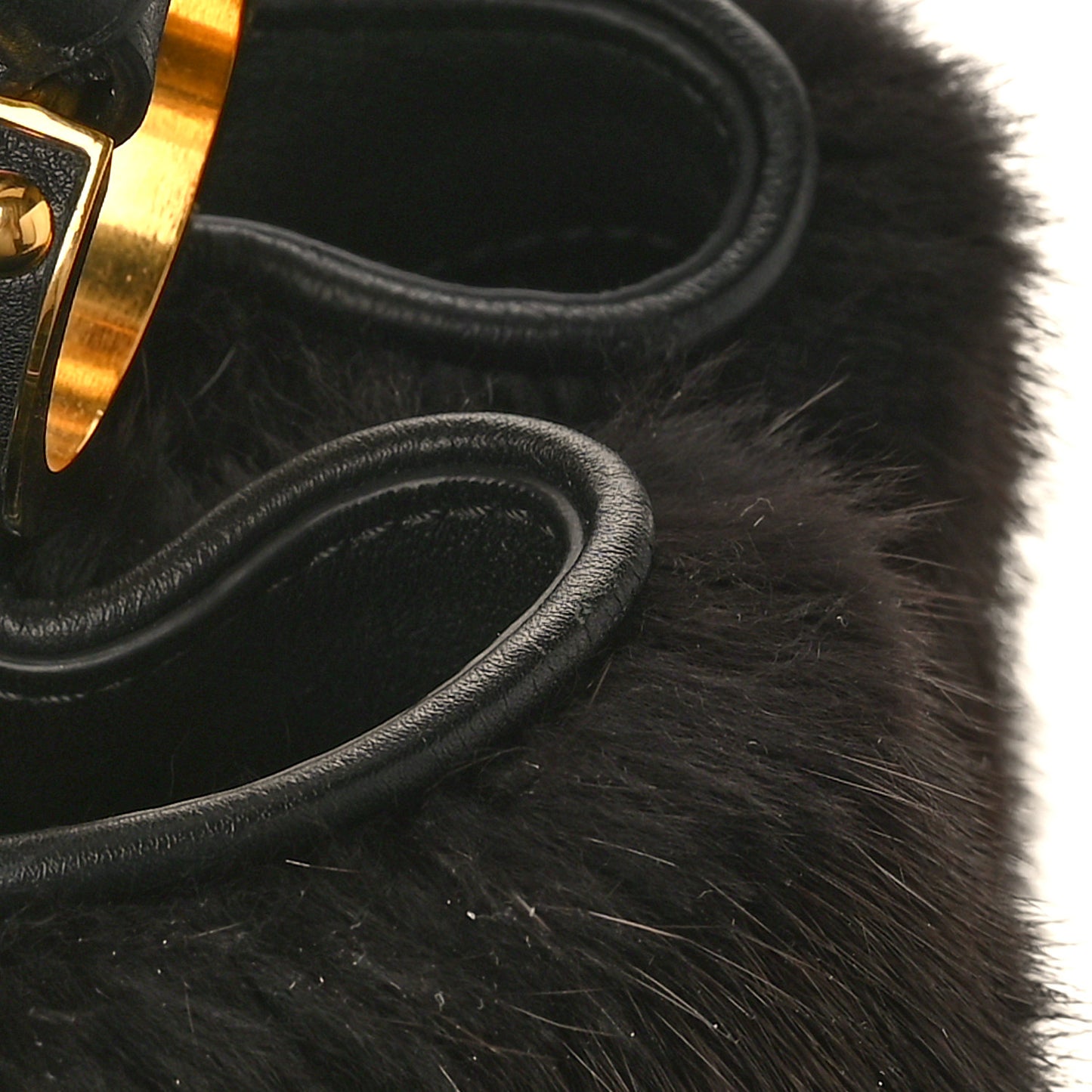 Mink Fur Capucines MM Dark Brown