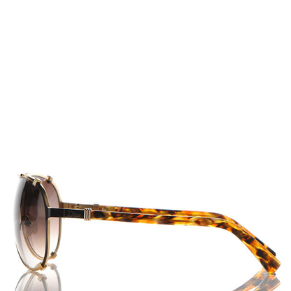 Christian Dior Chicago 2 Aviator Sunglasses Gold Grey 3 of 9