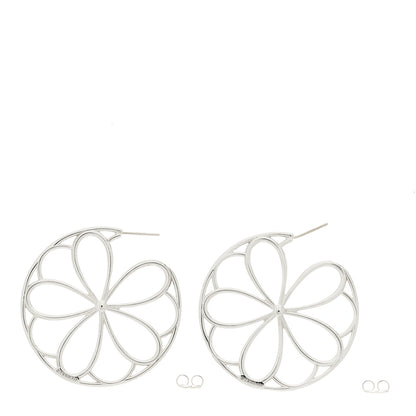 Tiffany Sterling Silver Daisy Hoop Earrings 3 of 4